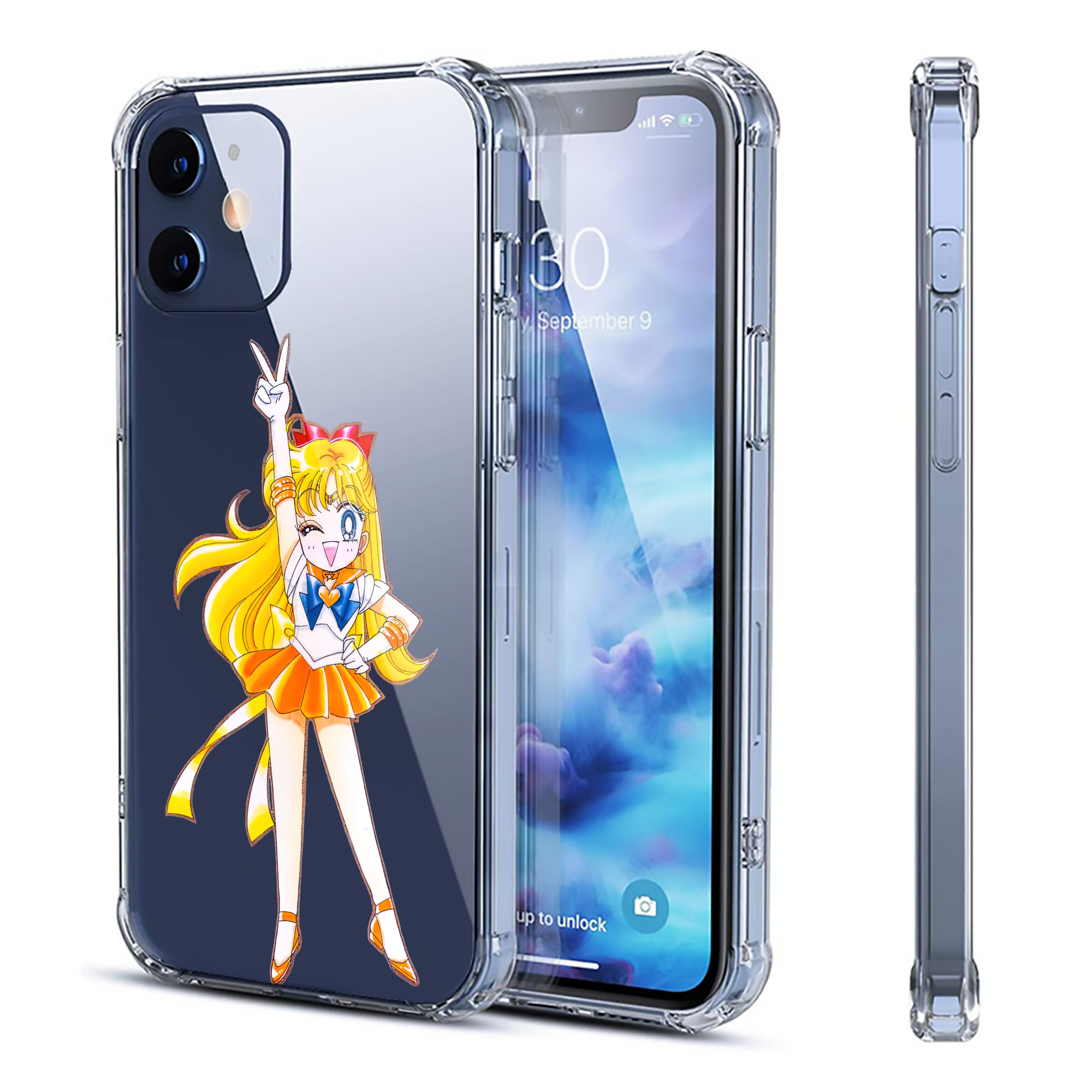 （画像用） 美少女戦士セーラームーン 愛野 美奈子 あいの みなこ Sailor Moon Aino Minako 【iPhone 12シリーズ対応】透明スマホケース（クリアソフトケース）